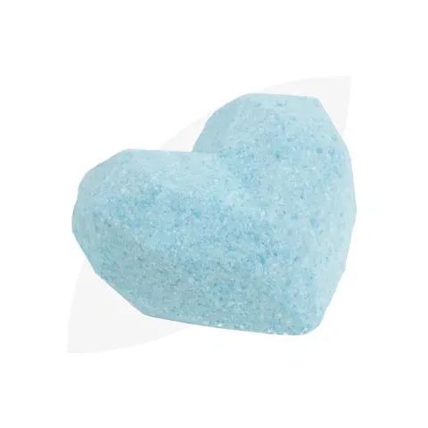 Red bath bomb donut decorated with heart sprinkles